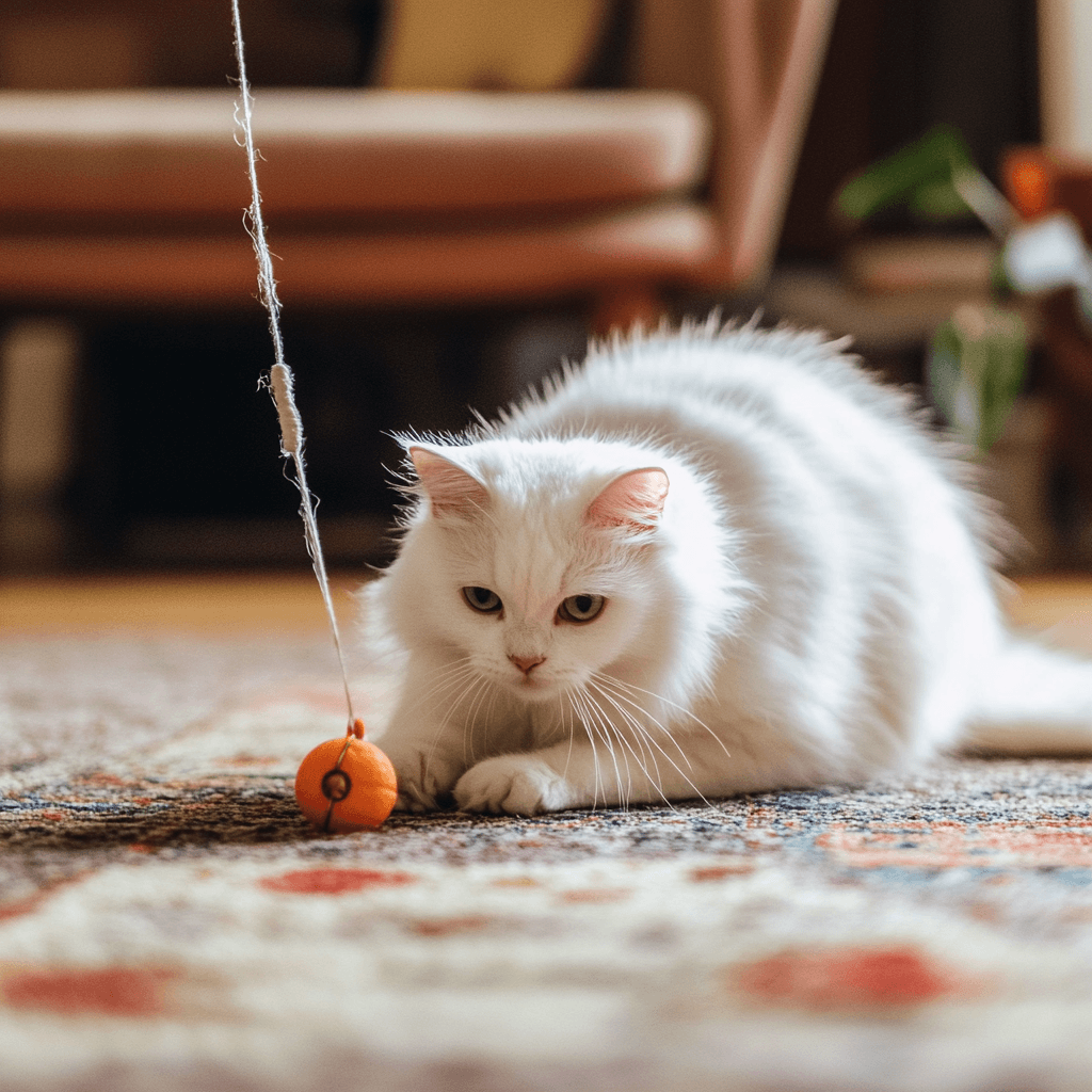 u9449869175_A_white_cat_playing_with_a_cat_toy_on_a_rug_--v_6_c7005ce4-8d06-47aa-9120-62a46a6c1ad9_2 non-profit cat